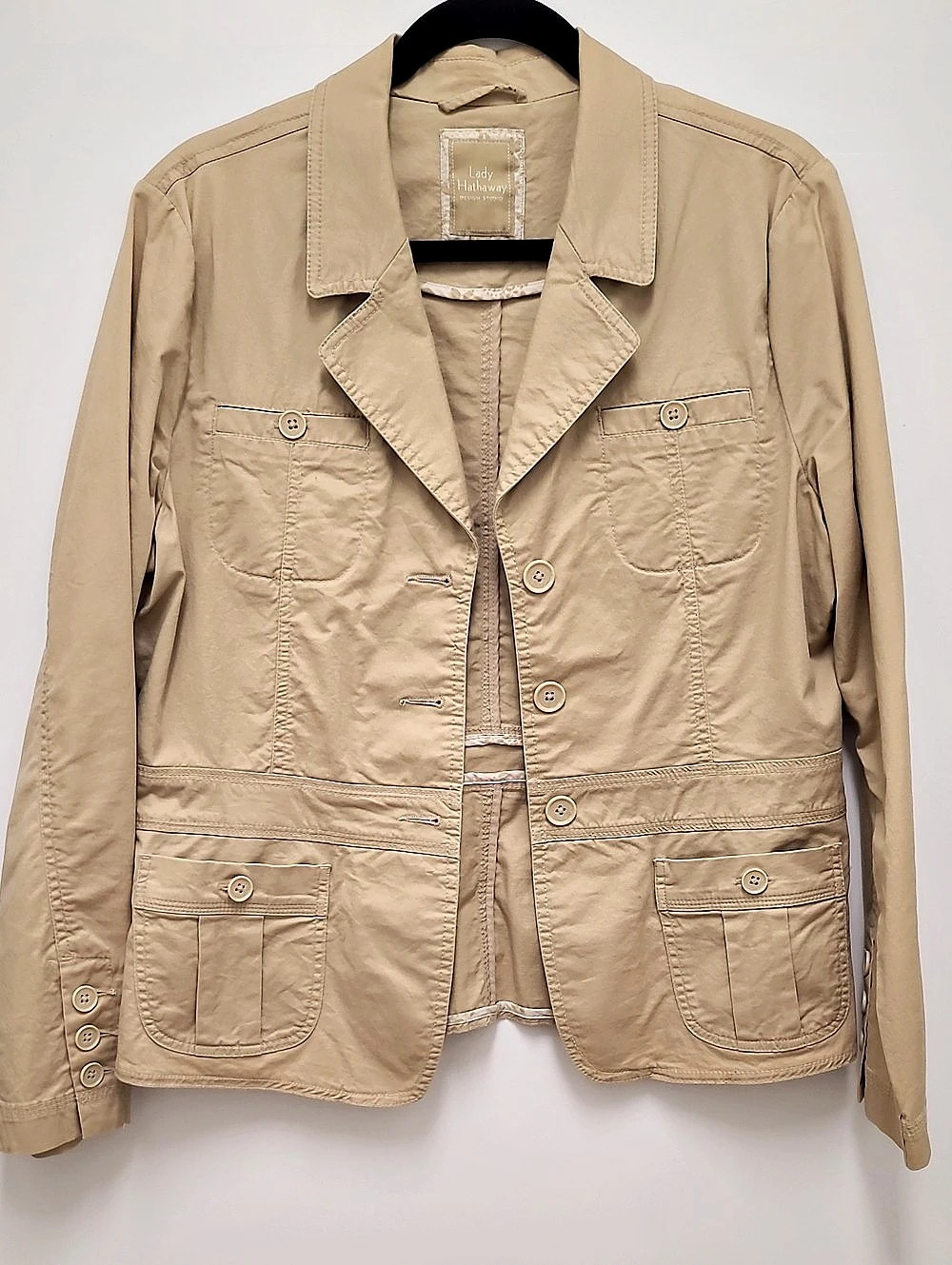 Lady Hathaway Beige Utility Blazer Jacket